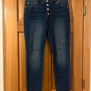 Tahari Blue High Rise Jeans with Lived-In Look